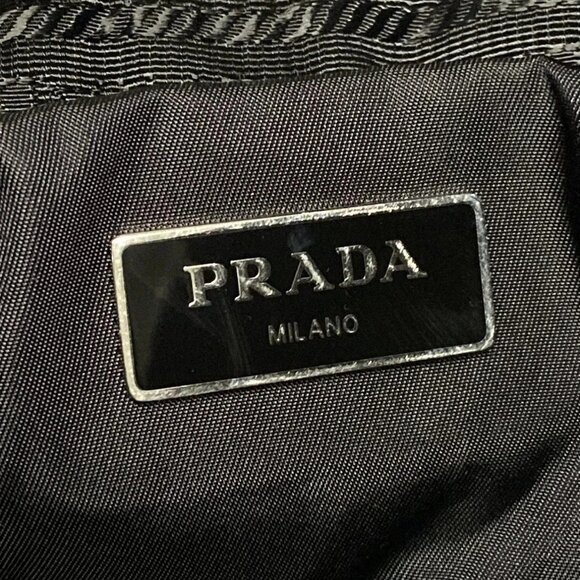 Auth PRADA - 1BG160 Black Nylon Leather Handbag - Picture 8 of 16